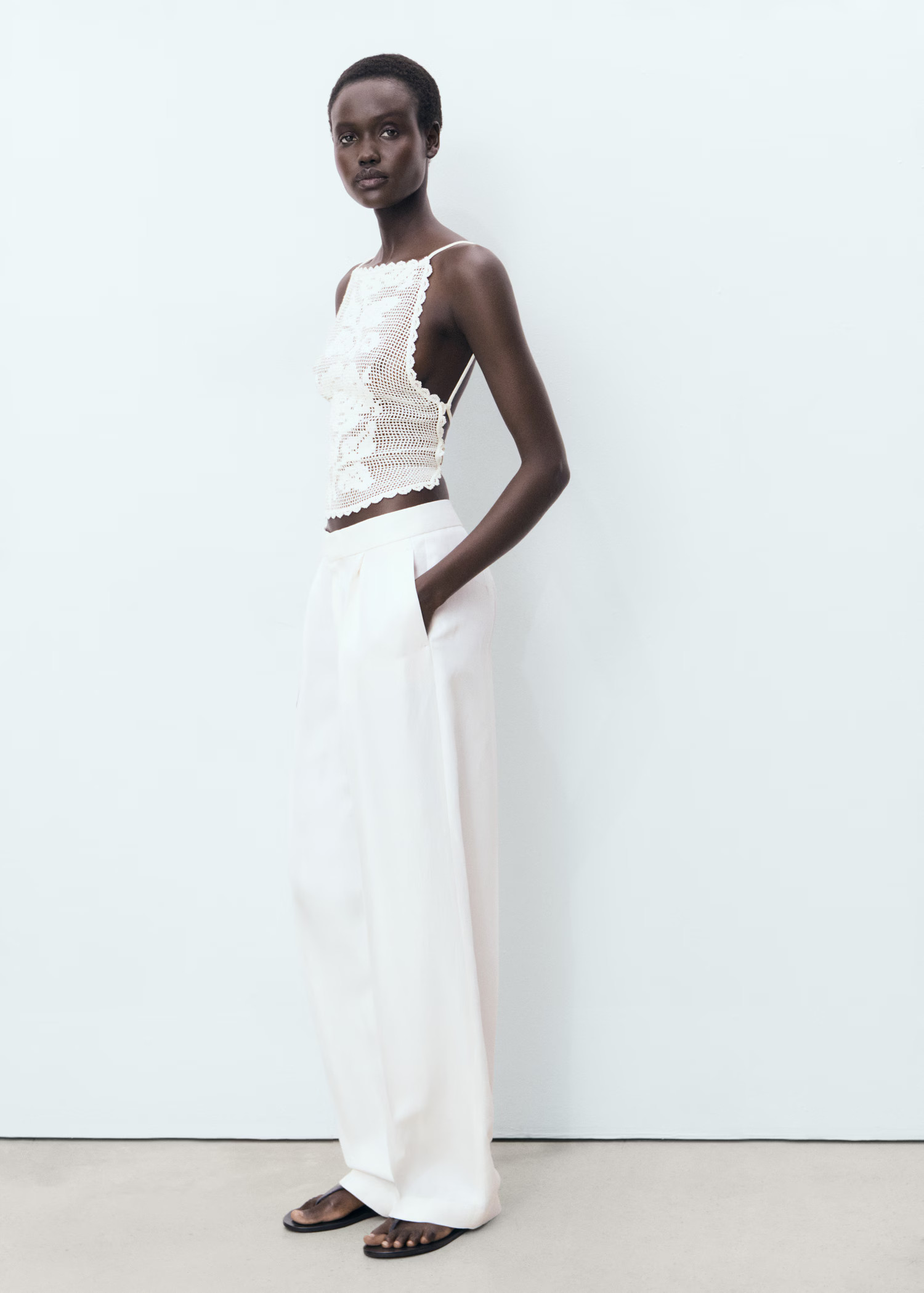 Open-back crochet top - Women | MANGO United Kingdom | MANGO (UK)