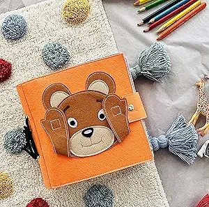 Wondertivity Busy Bear Busy Book for Toddlers 3-6, Toddler Travel Quiet Book Montessori Toys for ... | Amazon (US)