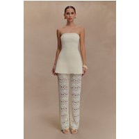 Trena Crochet Knit Pants - Ivory I MESHKI I Size XS | MESHKI US