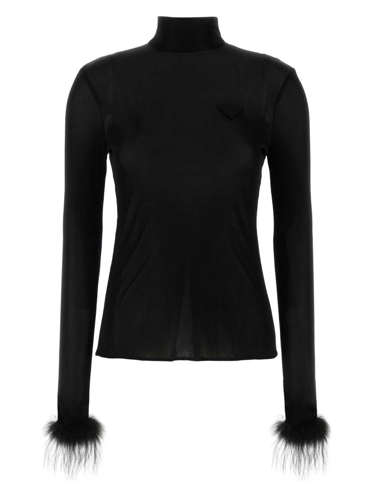 Prada Women's Jersey Top in Black | Size 40 | P950MPSOOO155X Color F0002 | LOZURI
