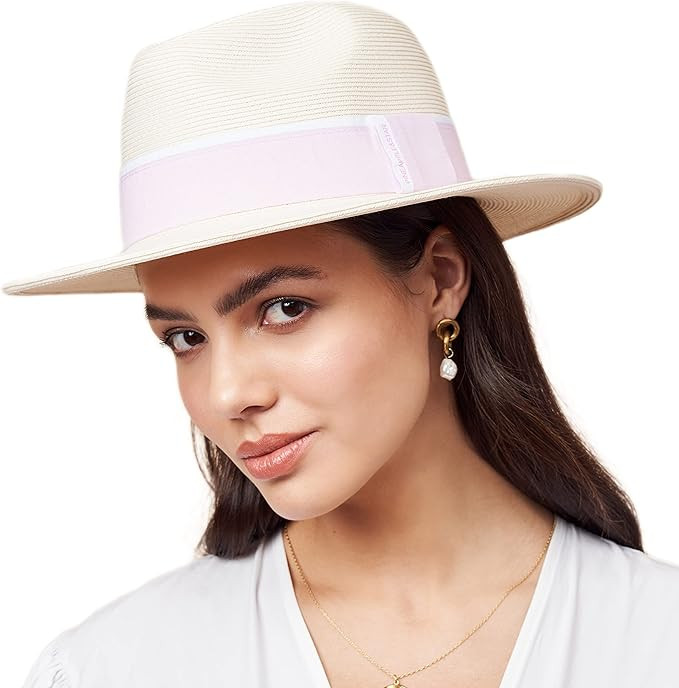 Pineapple&Star Sun Straw Fedora Beach Hat Fine Braid UPF50+ for Unisex | Amazon (US)