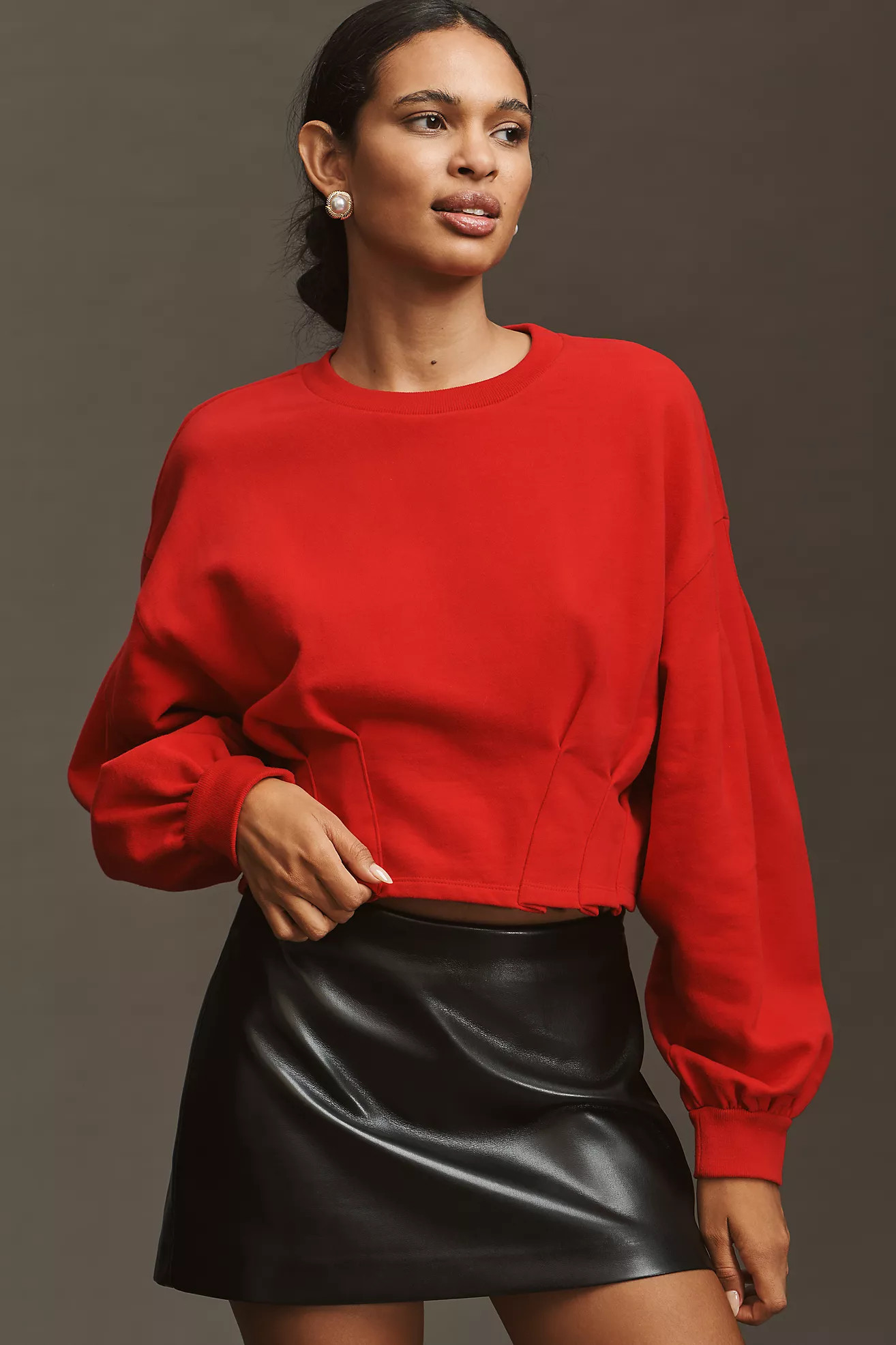 By Anthropologie Waisted Crop Sweatshirt | Anthropologie (US)