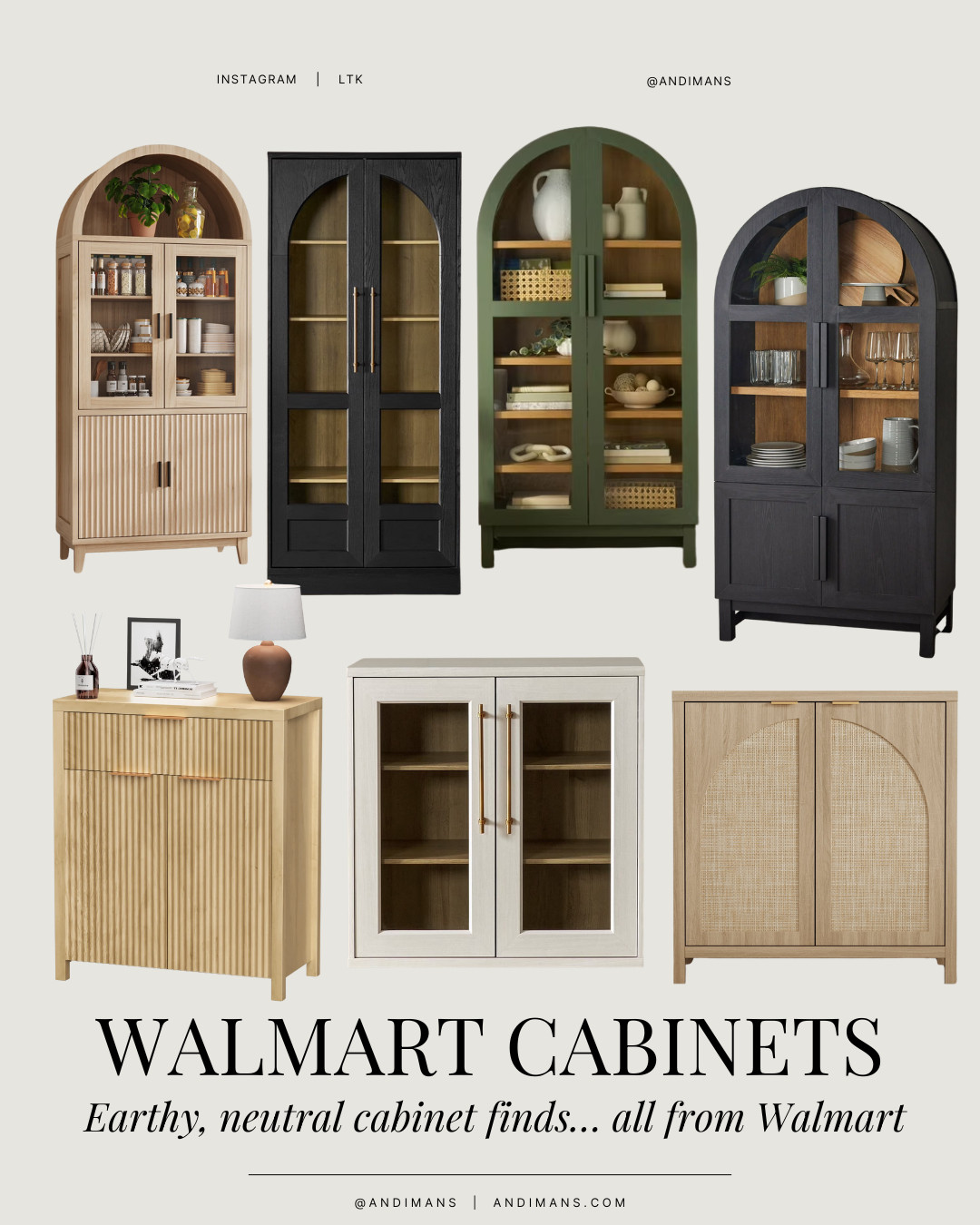 Walmart Earthy + Neutral Cabinet Finds! Earthy, neutral cabinet finds from Walmart that bring warmth and texture without the custom price tag. Perfect for entryways, dining rooms, or extra storage that still feels elevated. #WalmartCabinets
#EarthyHomeDecor
#NeutralFurniture  

 #LTKHome #LTKSaleAlert #LTKFindsUnder100