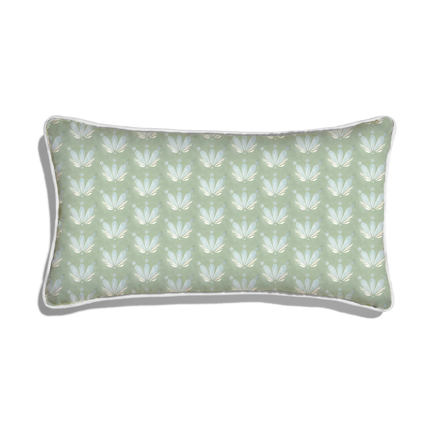 Blue & Green Floral Drop Repeat Pillow | Pepper
