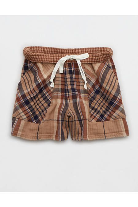 Aerie Flannel High Waisted Pajama Boxer | Aerie