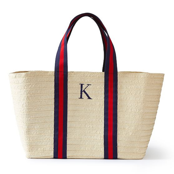 Oversized Ribbon Straw Beach Tote | Mark and Graham