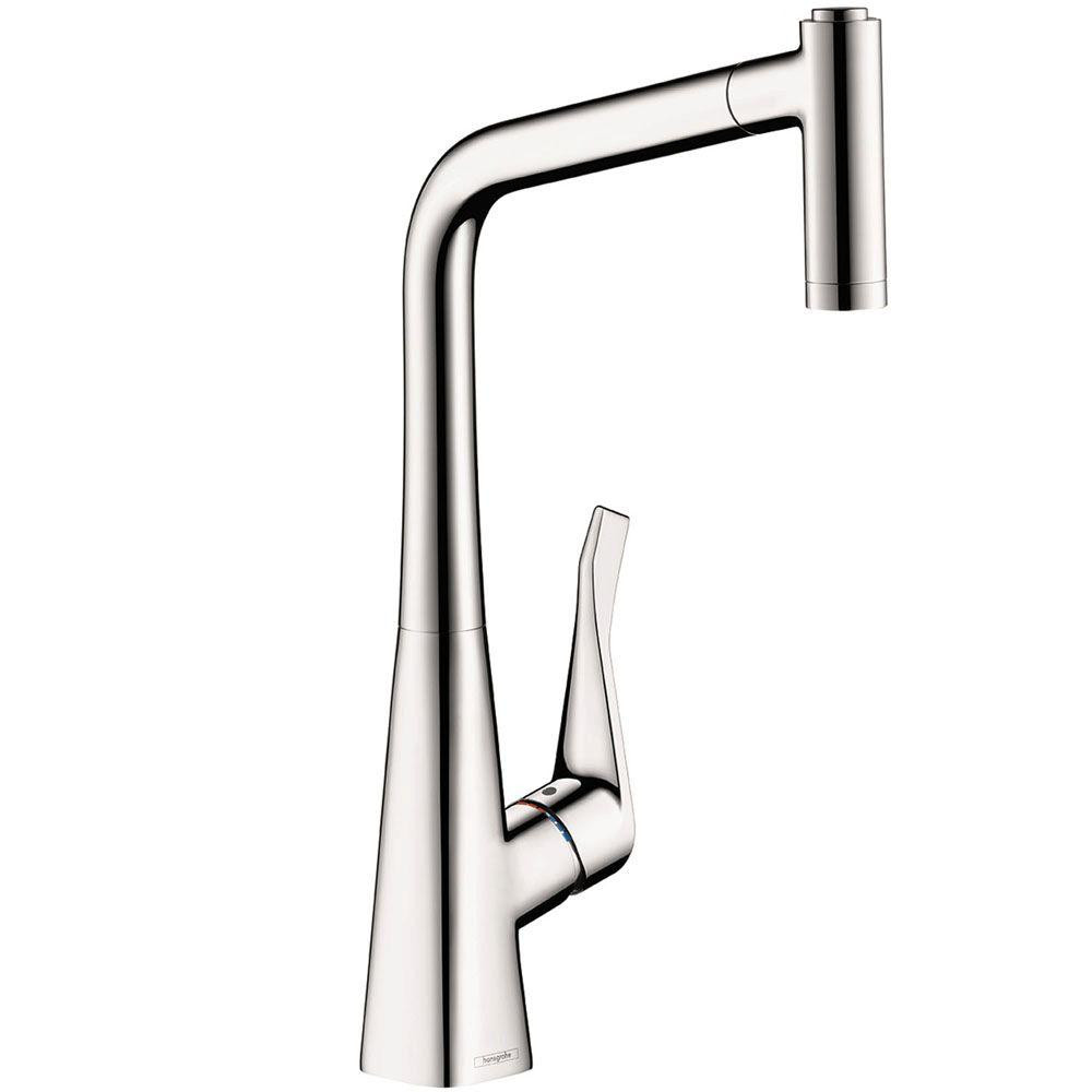 Hansgrohe Metris Single-Handle Pull-Out Sprayer Kitchen Faucet in Chrome-14820001 - The Home Depot | Home Depot