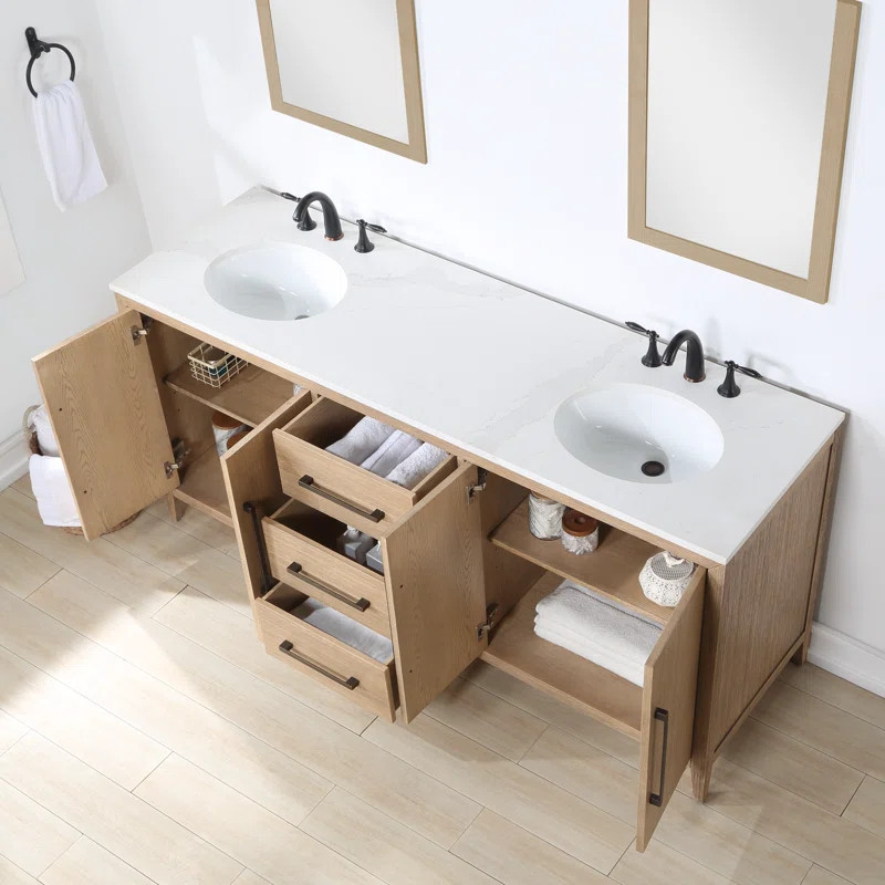 Alsup 72'' Bathroom Vanity with Quartz Top | Wayfair North America