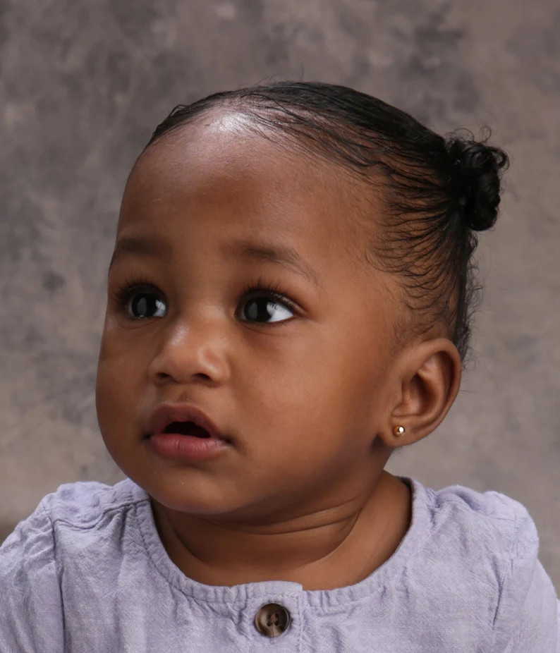 14K Gold-Plated 4mm Gold Ball Stud Earrings with Screw Backs, Kids, Babies, Toddler, Little Girls... | Etsy (US)