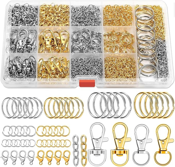 PAXCOO 990PCS Keychain Making Kit, Keychain Craft Supplies Including Key Chain Hooks, Lobster Cla... | Amazon (US)