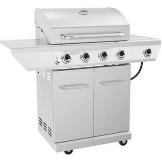 Nexgrill 4-Burner Propane Gas Grill in Stainless Steel with Side Burner 720-0830X | The Home Depot