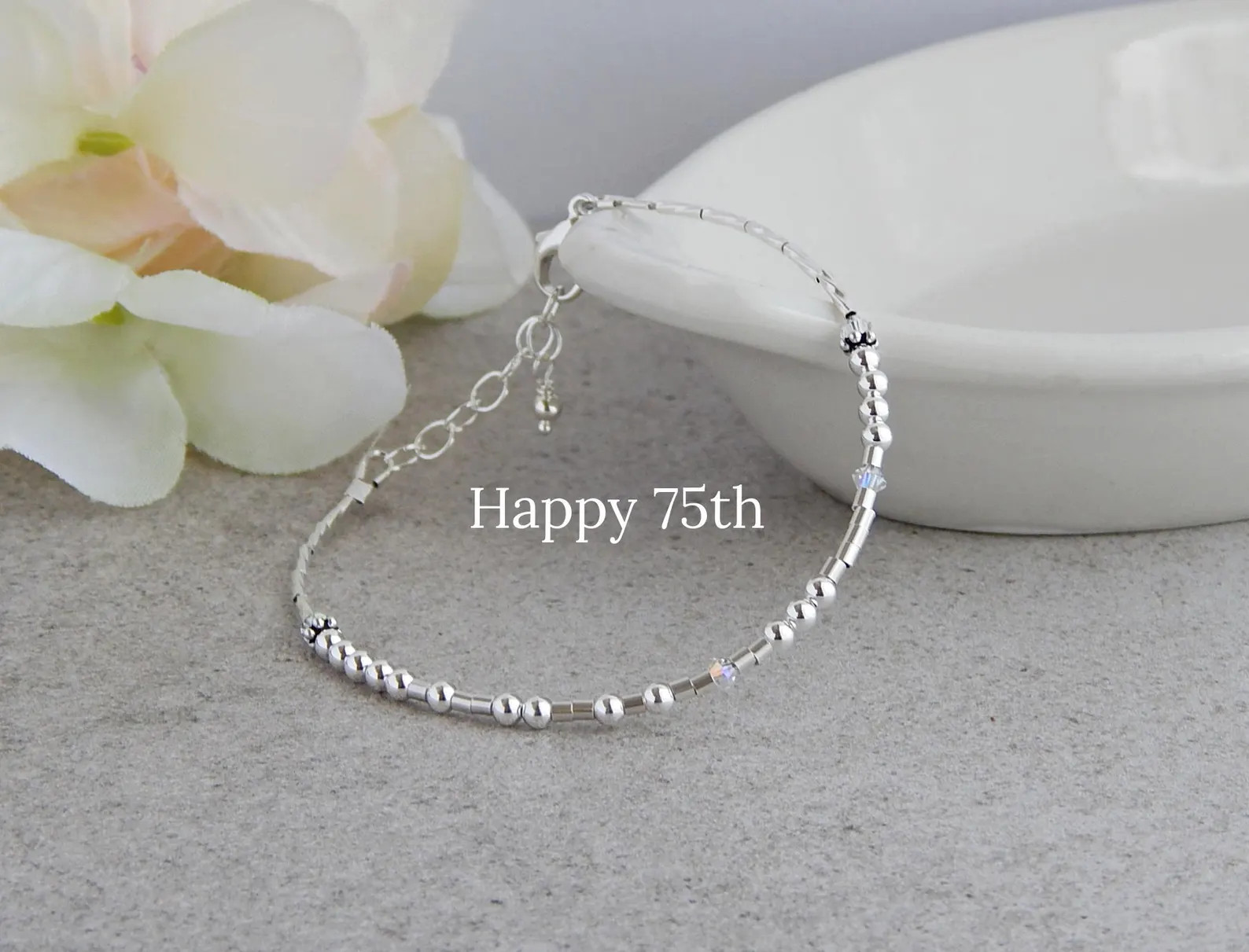 75th Birthday Gifts for Women, 75th Birthday Bracelet, Morse Code Bracelets Custom, 75th Birthday... | Etsy (US)