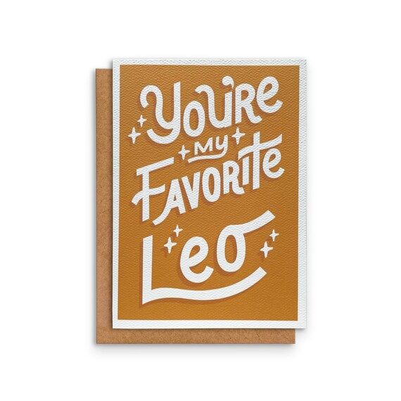 Leo Zodiac Card | Greeting Card | You're my Favorite Leo | Zodiac Sign | July August Birthday | 5... | Etsy (US)