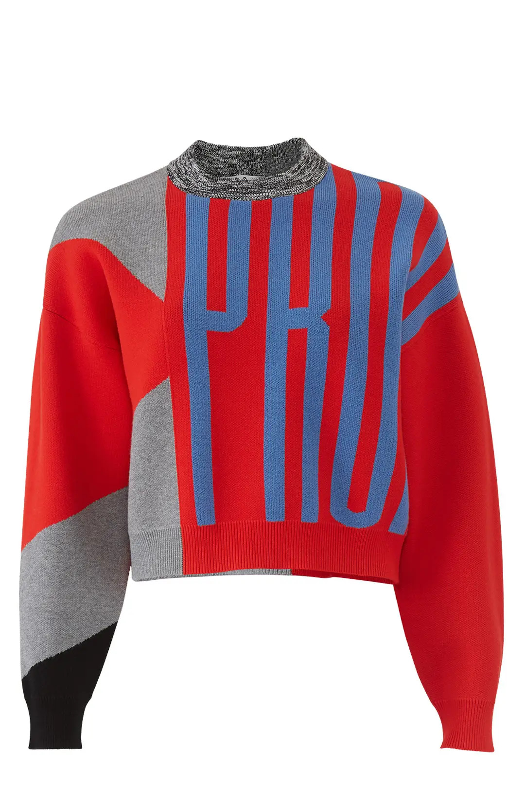 Proenza Schouler White Label Cropped Logo Jacquard Sweater | Rent The Runway