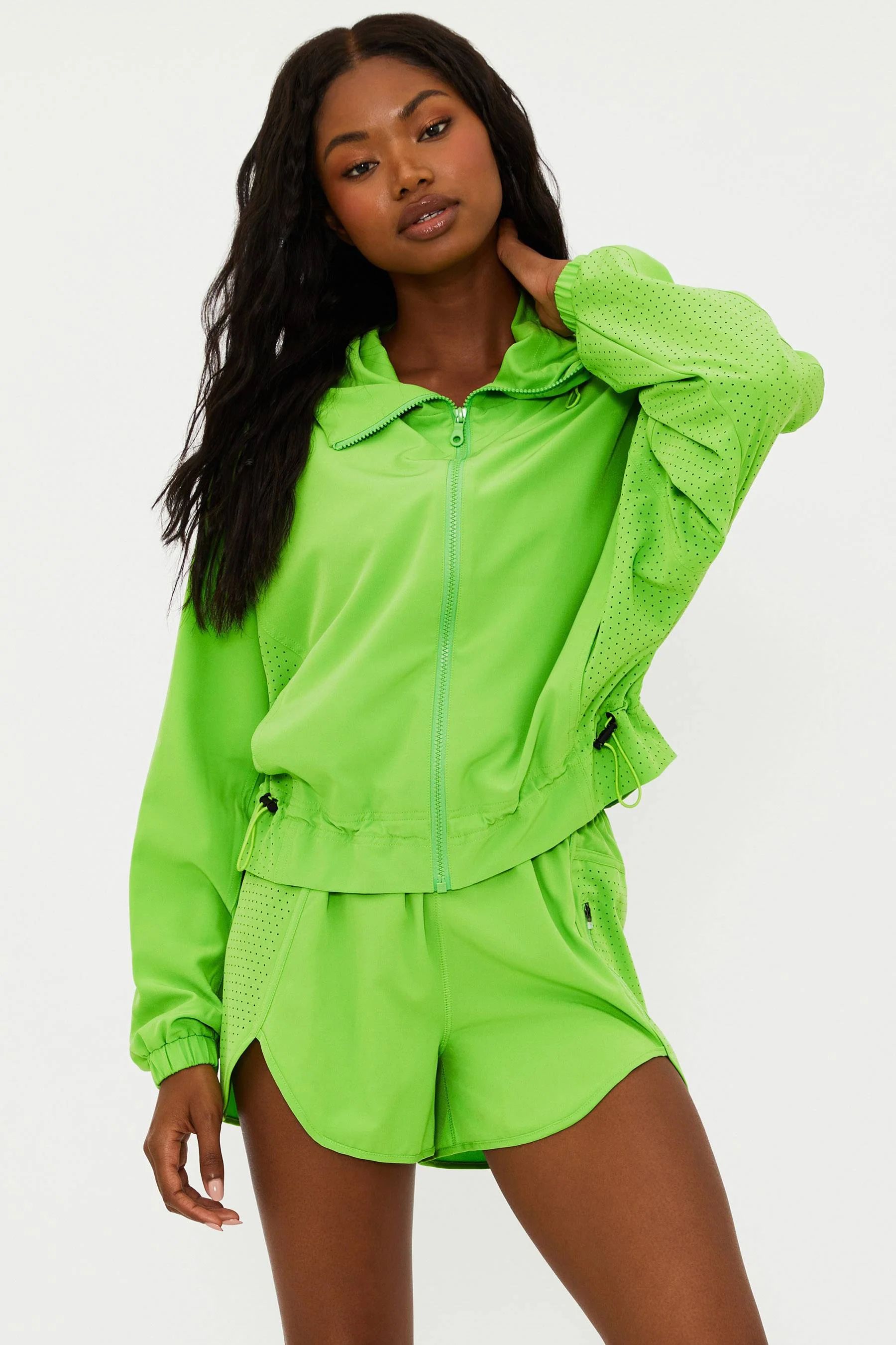 Casen Jacket Palm Garden Green | Running Jacket | Beach Riot | Beach Riot