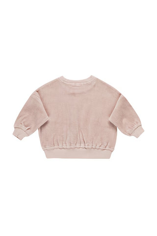 QUINCY MAE Kids Velour Relaxed Sweatshirt in Blush from Revolve.com | Revolve Clothing (Global)