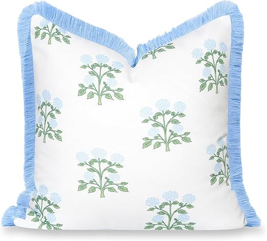 Hofdeco Premium Grandmillennial Coastal Hampton Patio Indoor Outdoor Throw Pillow Cover Only, 20"... | Amazon (US)