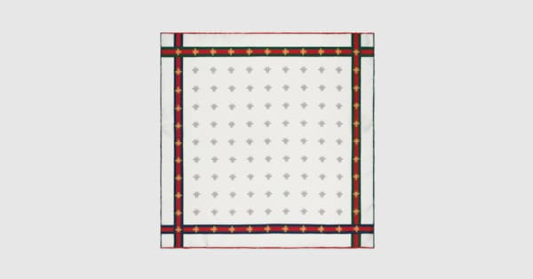 Gucci - Bee pattern silk pocket square | Gucci (US)
