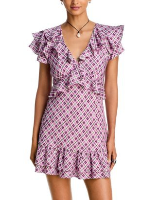 Plaid Ruffle Mini Dress - Exclusive | Bloomingdale's (US)