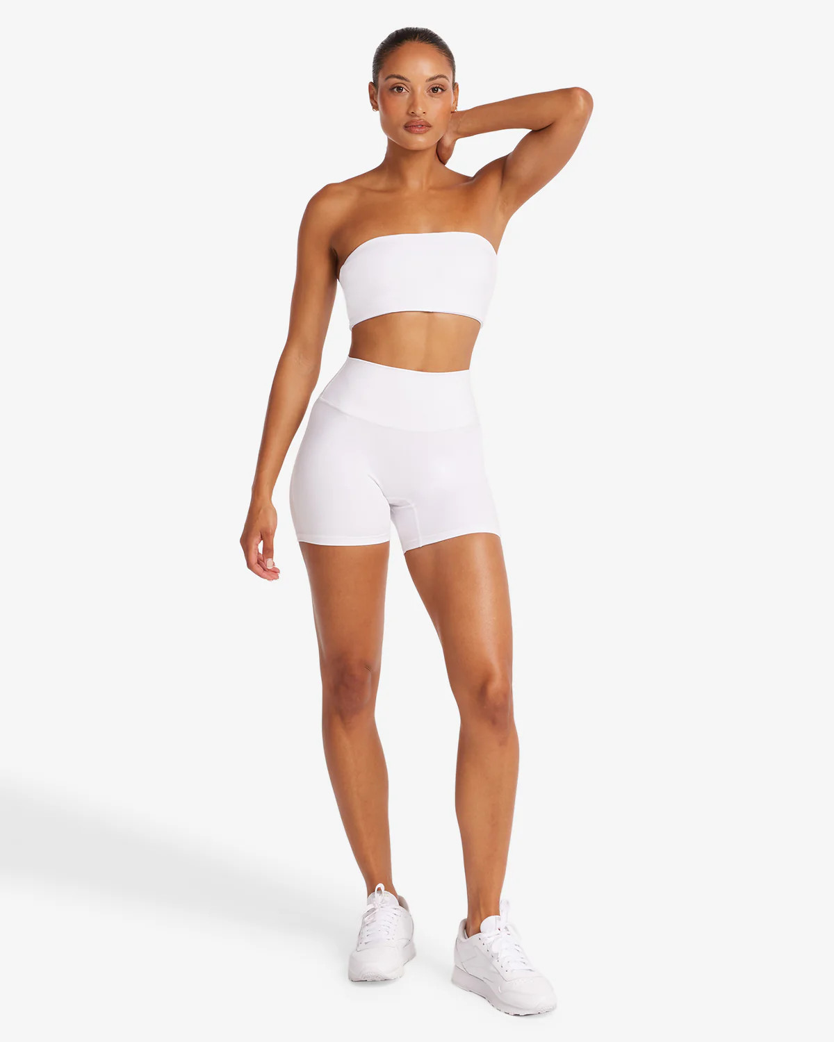 Serenity Scrunch Shorts 5" | White | Crop Shop Boutique US