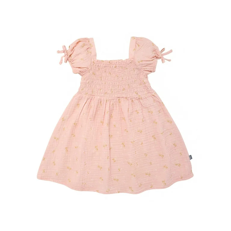 Modern Moments by Gerber Toddler Girl Smocked Dress with Bows, Sizes 12M-5T - Walmart.com | Walmart (US)
