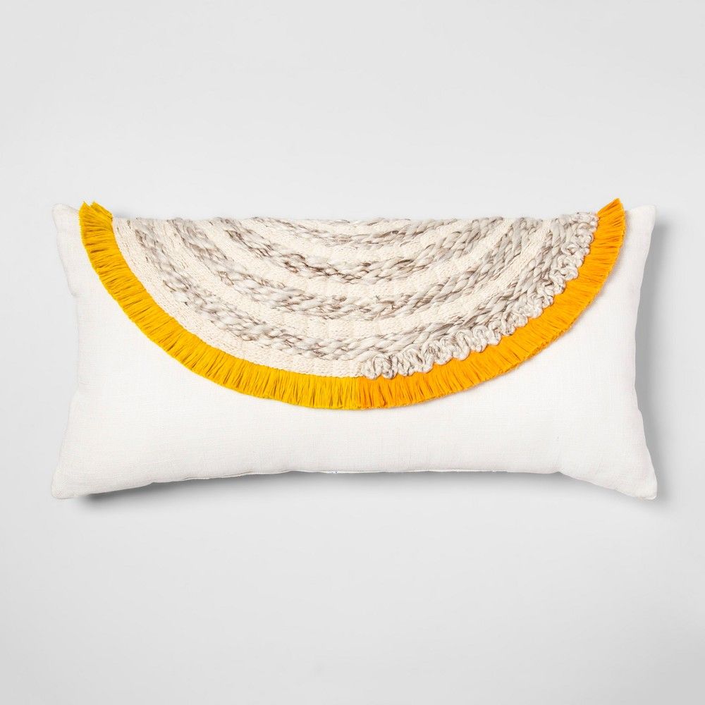 Yarn Applique Oversized Lumbar Throw Pillow Cream - Opalhouse , Beige | Target