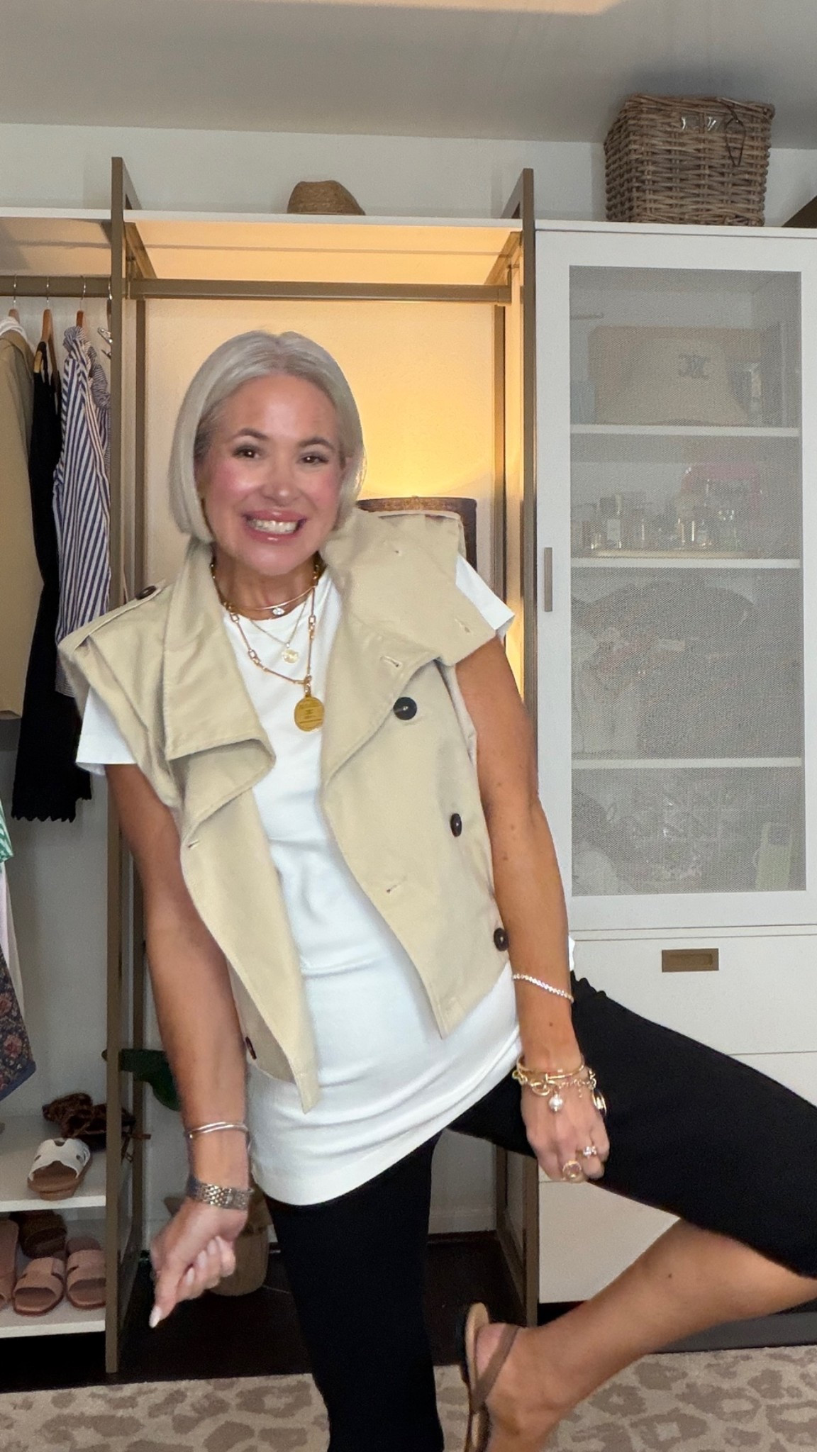 Size medium capris and vest. 
Size small in white top.

#LTKgrwm #LTKdayinmylife #LTKootd