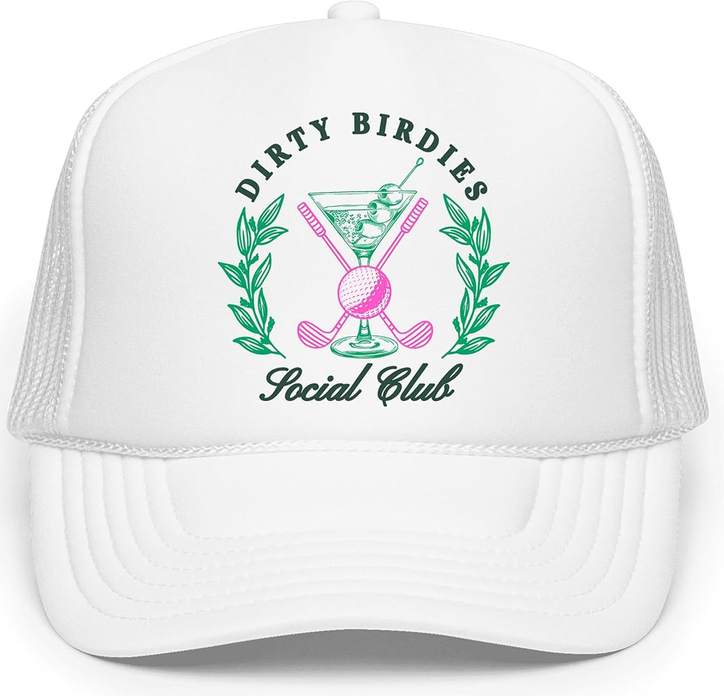 Dirty Birdies Social Club Funny Golf Women's Classic 5 Panel Mesh Snap Back Trucker Hat | Amazon (US)