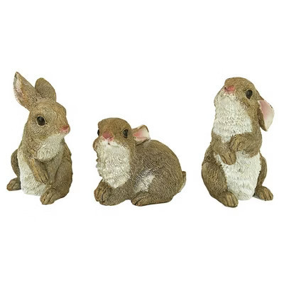 Design Toscano The Bunny Den, Garden Rabbit Statues, Set of 3 - Brown | Target