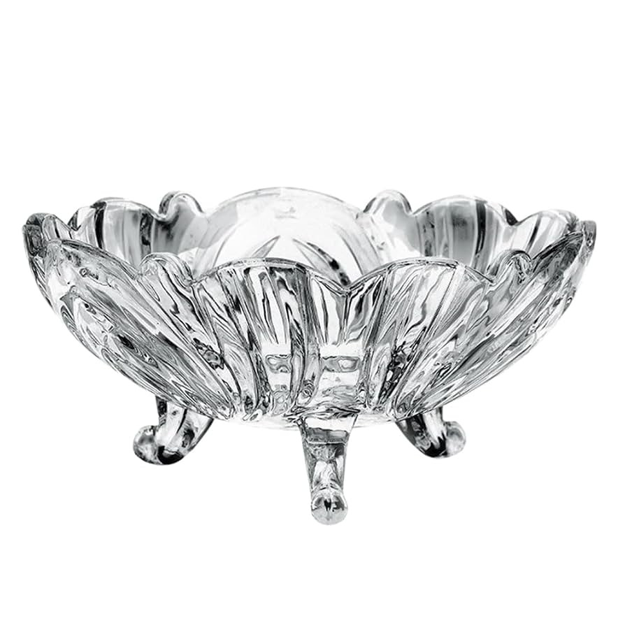 Cabilock Tripod Glass Fruit Plate Trifle Bowl Crystal Candy Dish Pasta Bowl Transparent Salad Tra... | Amazon (US)