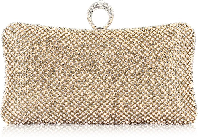 Dexmay Rhinestone Clutch Purse with Crystal Clasp Evening Handbag for Bridal Wedding Party | Amazon (US)