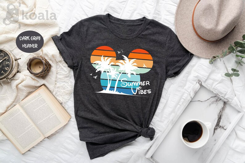 Summer Vibes Disney Shirt, Disney Vacation Tee, Mickey Mouse Summer Shirt, Sunset Disney Summer T... | Etsy (US)