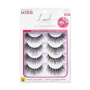 KISS Lash Couture LuXtensions Collection False Eyelashes Multipack, Flat Lash Technology, Super S... | Amazon (US)