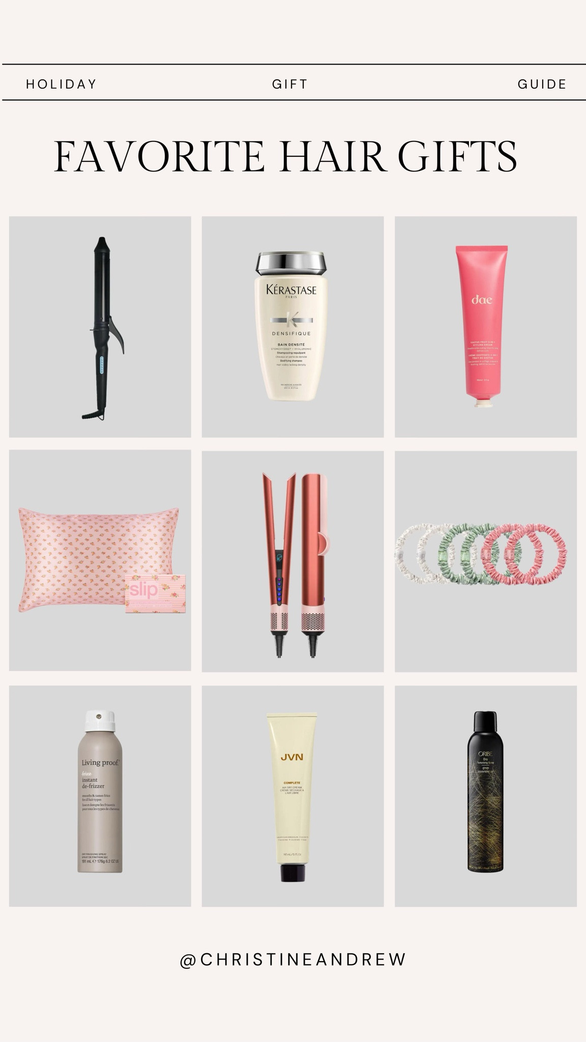 Holiday gift guide: favorite hair gifts ✨

Beauty gift, gifts for her, teen girl gift, daughter gift, friend gift, sister gift, silk pillowcase, living proof, dae hair, kerestase, oirbe, dyson airstrait, hair routine, sephora, Christine Andrew 

#LTKBeauty #LTKGiftGuide #LTKHoliday