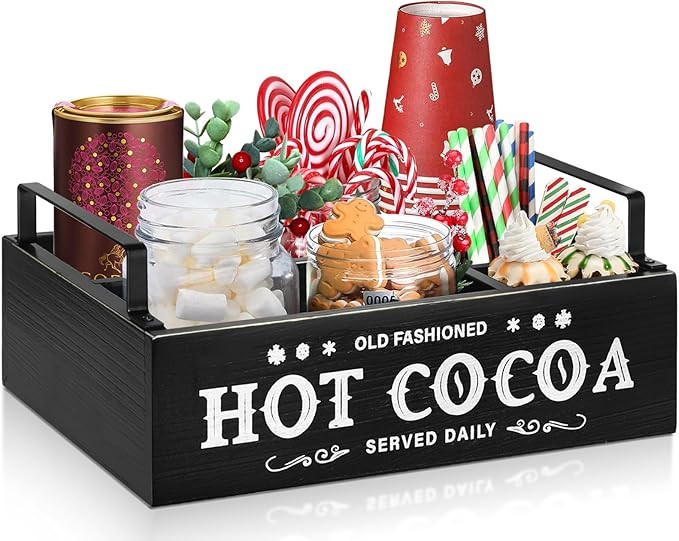 Hot Chocolate Bar Organizer with Handle, Countertop Coffee Station Organizer for Coffee Bar Acces... | Amazon (US)