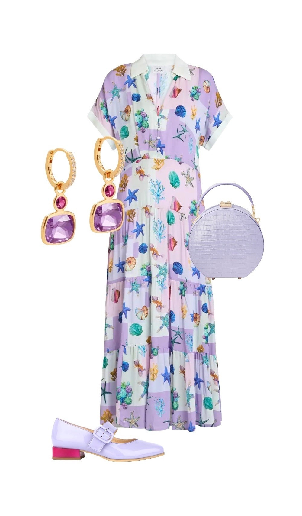 Such a pretty summer look - I’ve also added hats and fascinators so you can make this into an event outfit 💜💜💜

Liv Seashell Shirtdress  - SALE Gina Bacconi at John Lewis

Lilac Croc Hat Box Bag & Amethyst Gold Hoop Drop Earrings - Aspinal of London

Bliss Mary Janes in Lavender & Rose - Embassy London at Debenhams

#LTKsummer #LTKsale #LTKdresses
