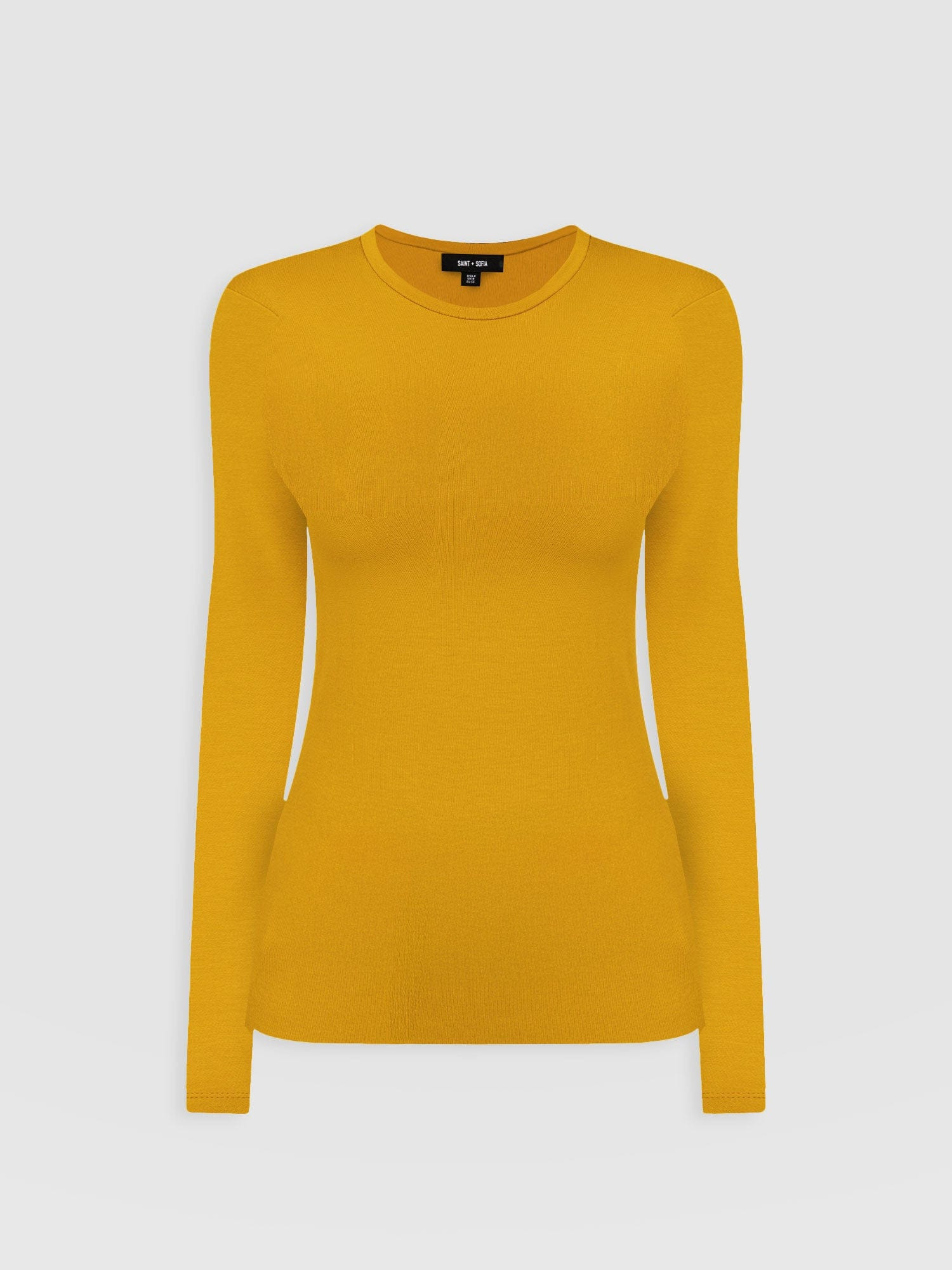 Ribbed Long Sleeve Tee - Ochre | Saint + Sofia