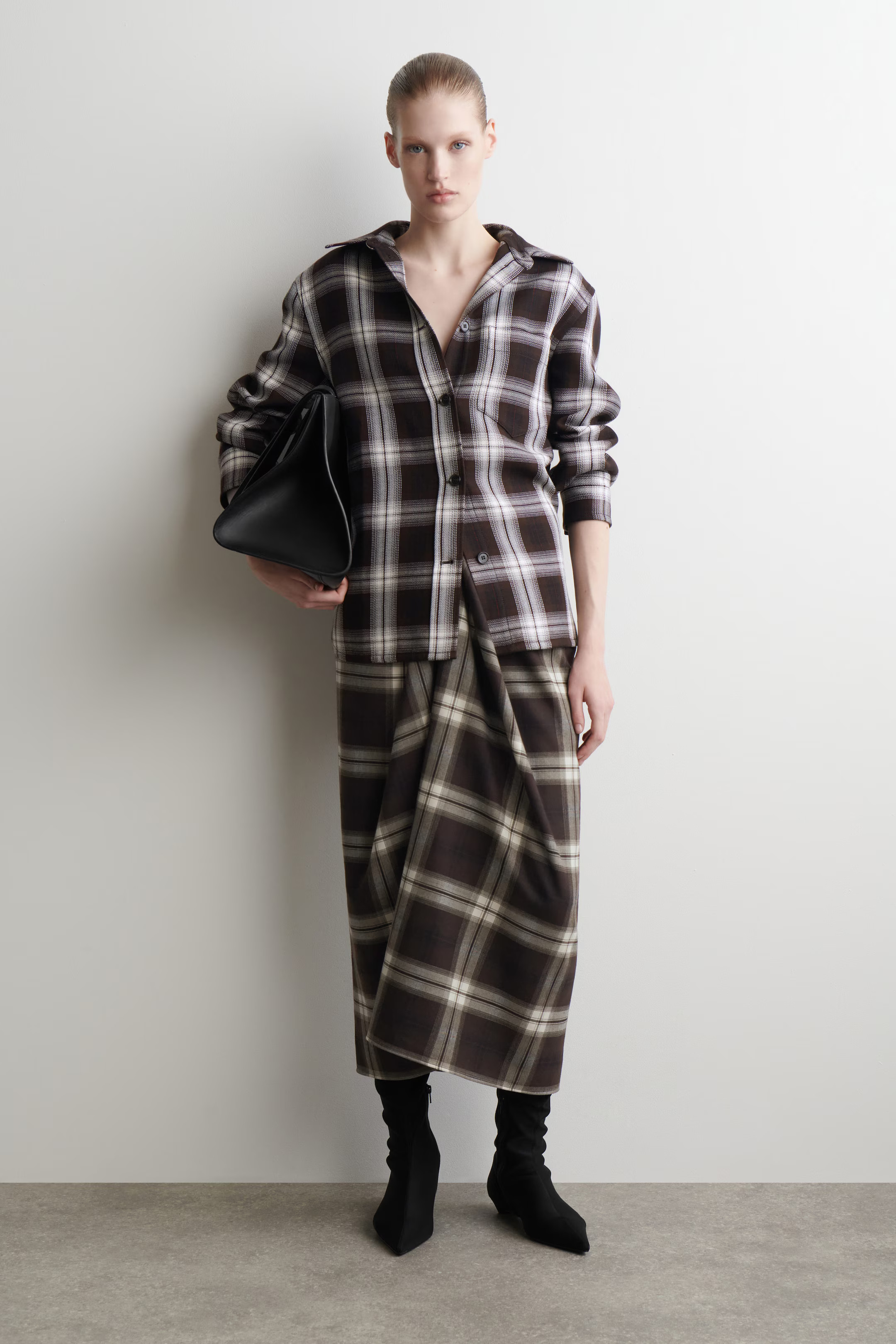 CHECKED OVERSHIRT - BURGUNDY / CHECKED | COS GB | COS UK