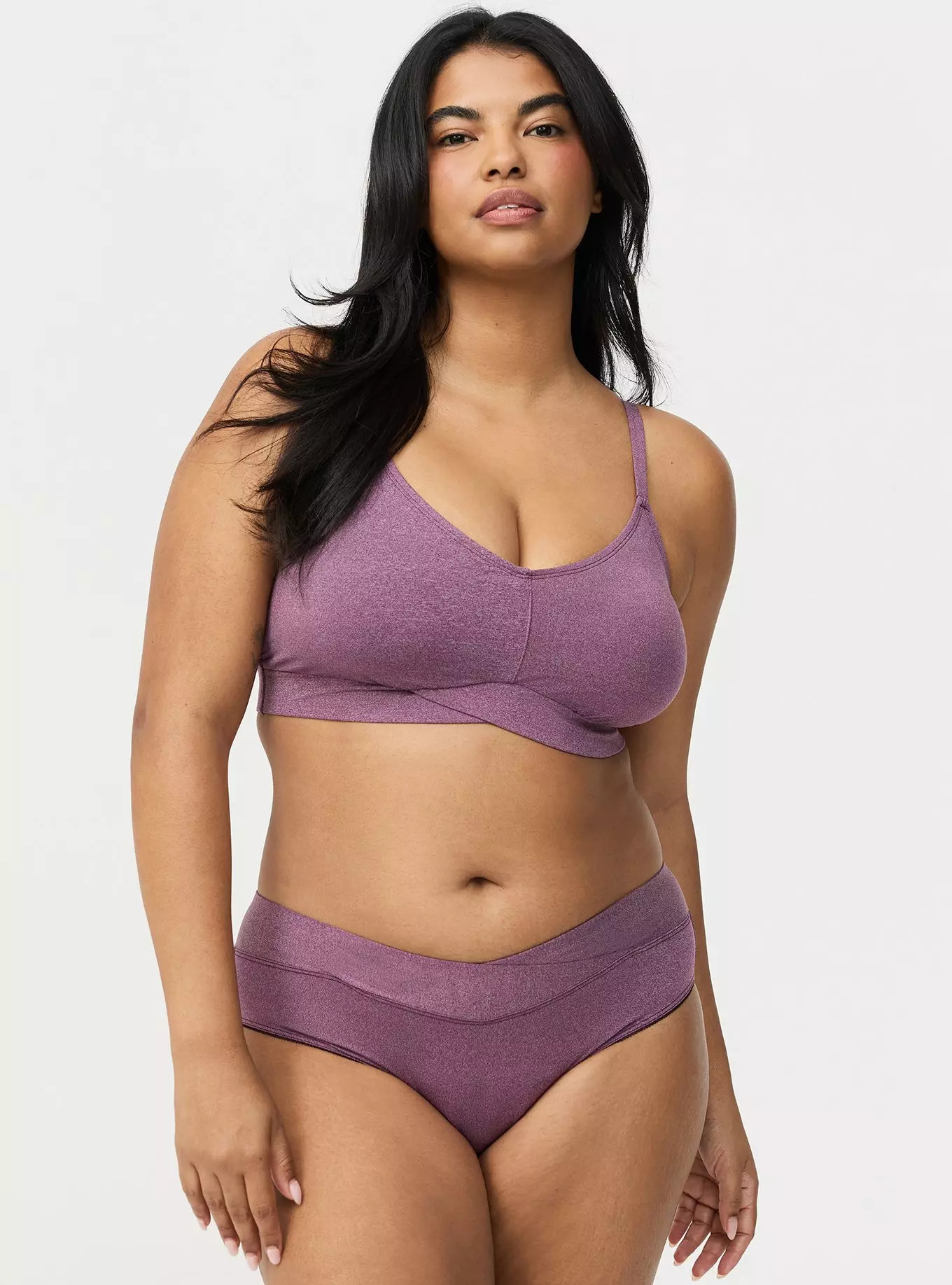 Lightly Lined Heather Cross Front Bralette | Torrid (US & Canada)