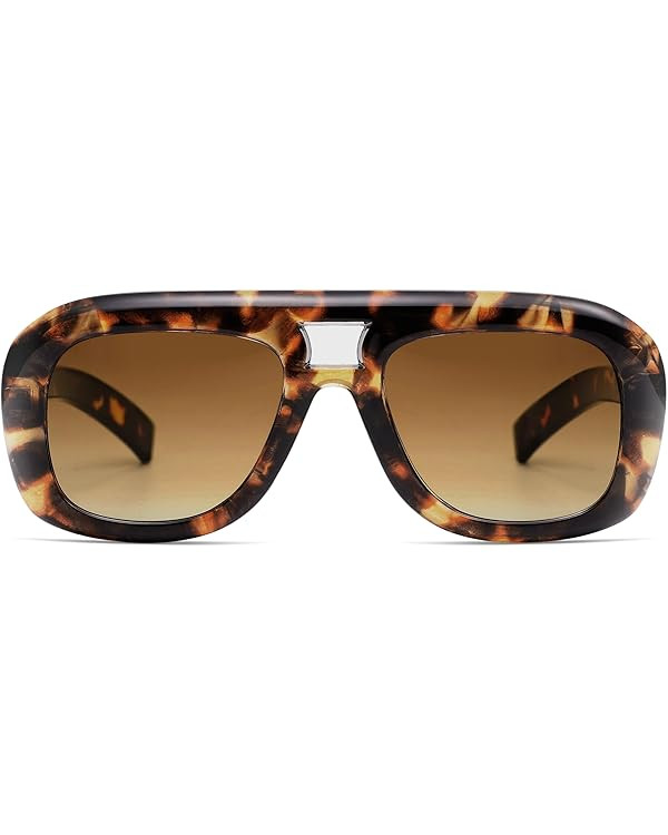 SOJOS Retro Oversized Aviator Sunglasses for Women Men,Trendy Vintage Square Aviators 90s Sun Gla... | Amazon (US)