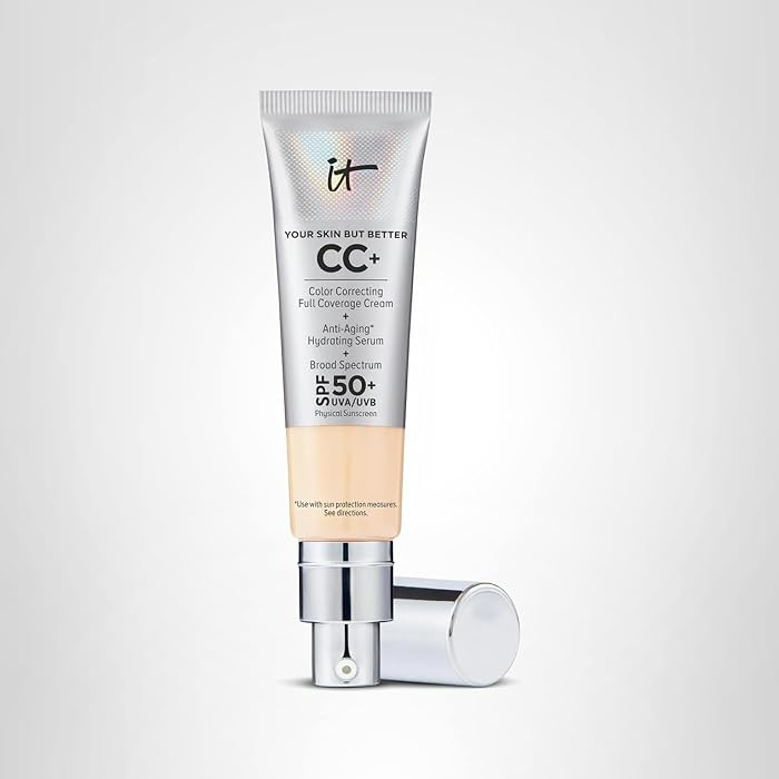 IT Cosmetics CC+ Cream - Natural Full Coverage Foundation With SPF 50+, Color Corrector & Anti-Ag... | Amazon (US)