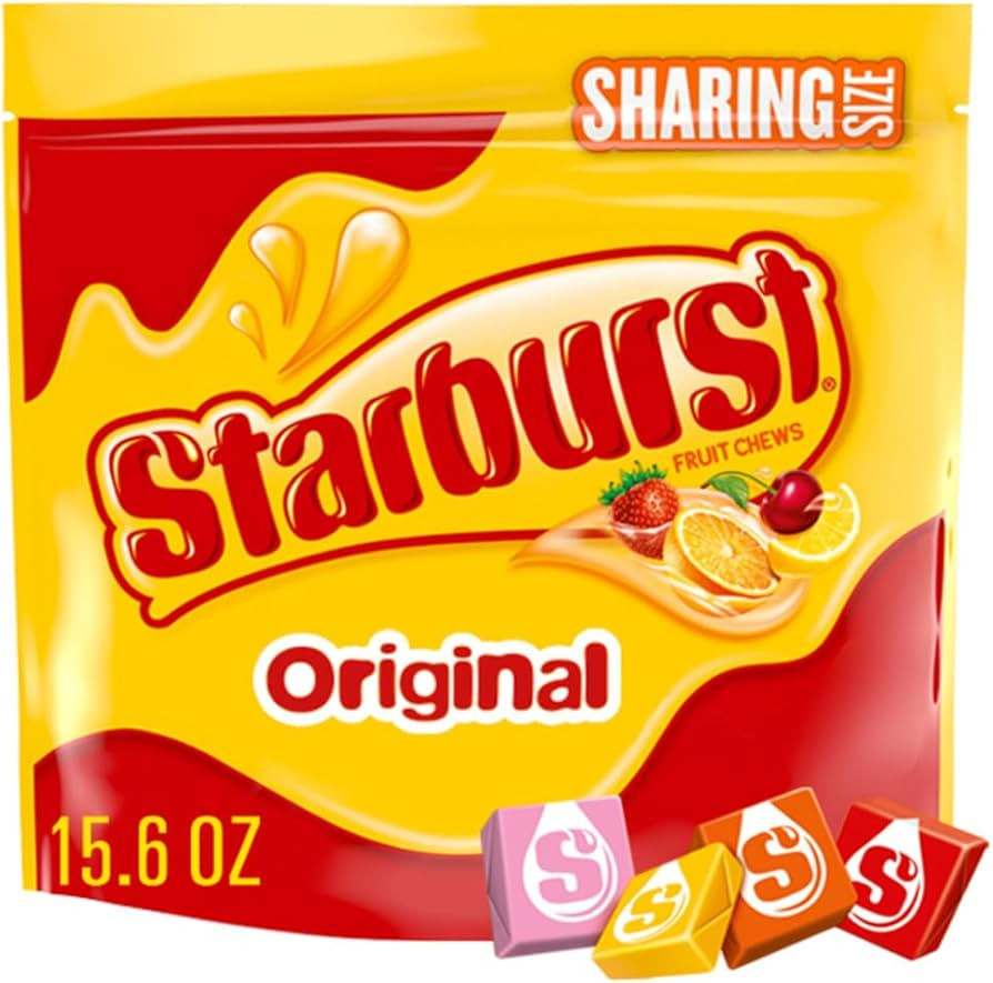 STARBURST Original Fruit Chews Chewy Summer Candy Sharing Size Bag, 15.6oz | Amazon (US)