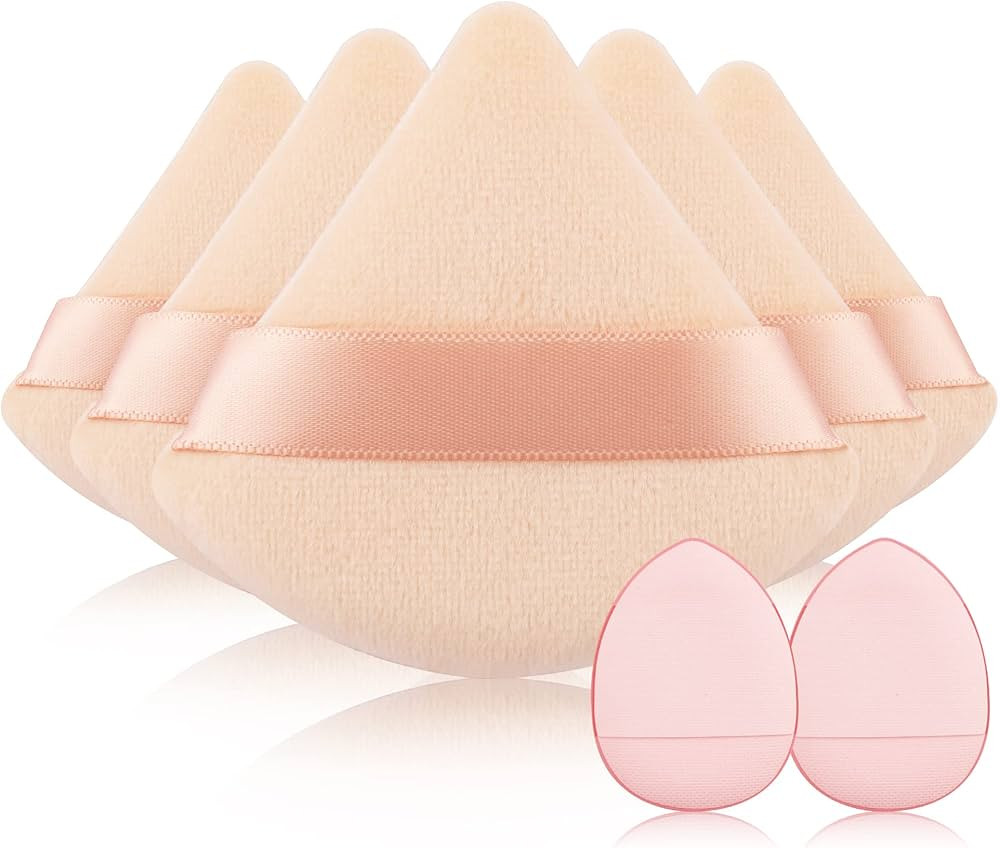 EVAOUXIU Powder Puff, 6Pcs Individually Wrapped Triangle Makeup Puffs and 2Pcs Makeup Sponges, Ve... | Amazon (US)