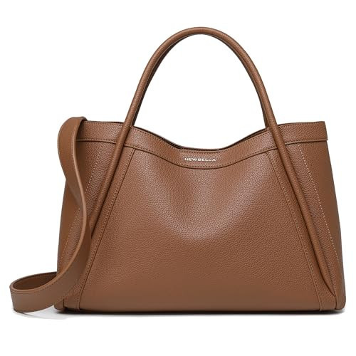 NEWBELLA Hobo Handbag for Women, Crossbody Tote Bag, Shoulder Purse with Top Handle (Brown, For 13 inch laptop) | Amazon (US)