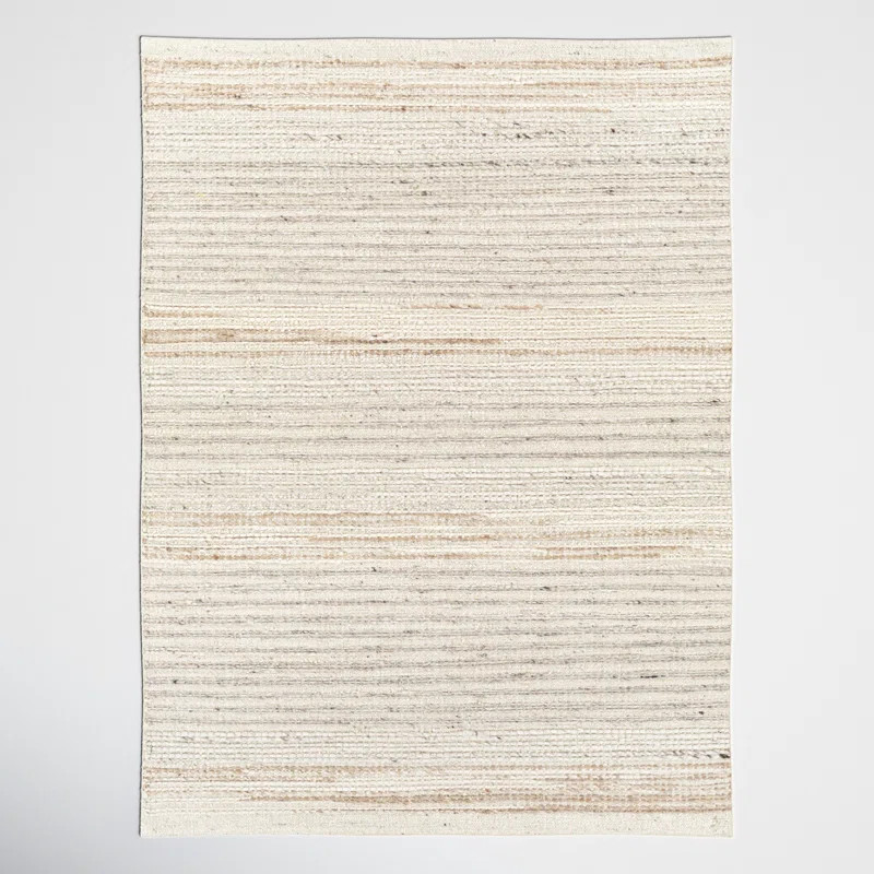 Elisha Handmade Wool Gray/Cream Rug | Wayfair North America