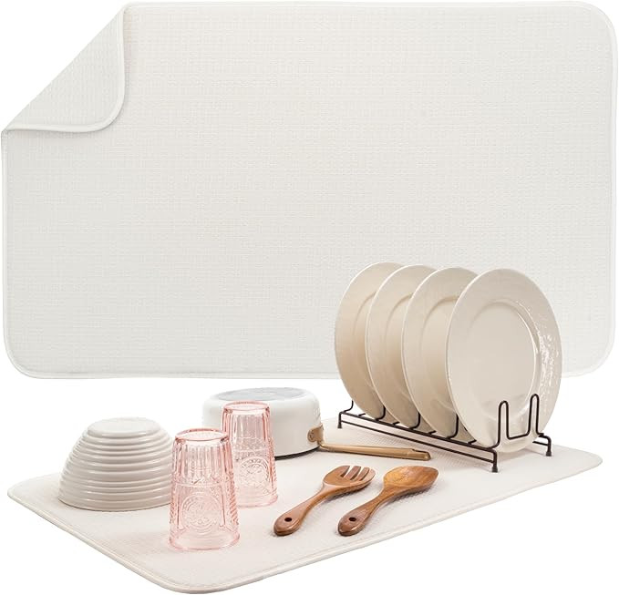 S&T INC. Dish Drying Mat Jumbo, 18” x 30”, Absorbent Microfiber Kitchen Counter Mat, Dish Dry... | Amazon (US)