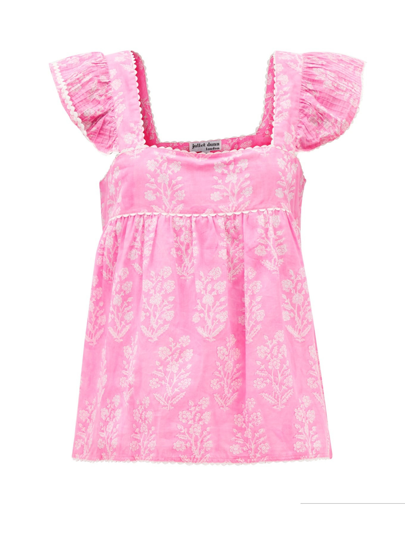 Scalloped floral-print cotton-voile top | Juliet Dunn | Matches (US)