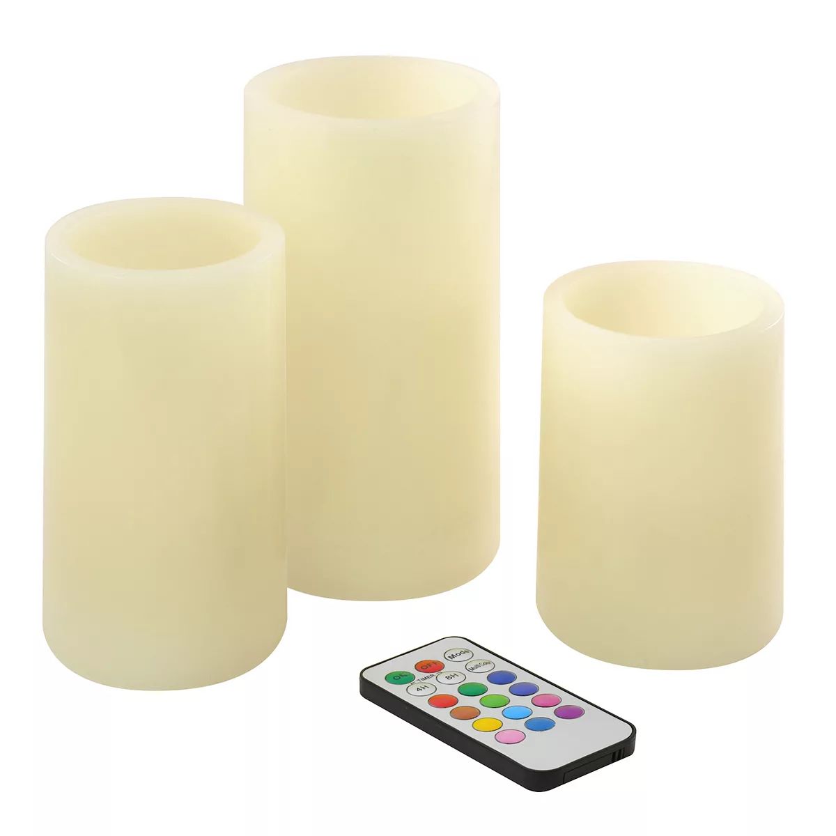 LumaBase 3-pc. LED Round Candle Set | Kohl's