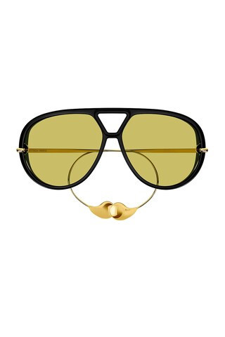 Bottega Veneta Pilot Drop Sunglasses in Black | FWRD 