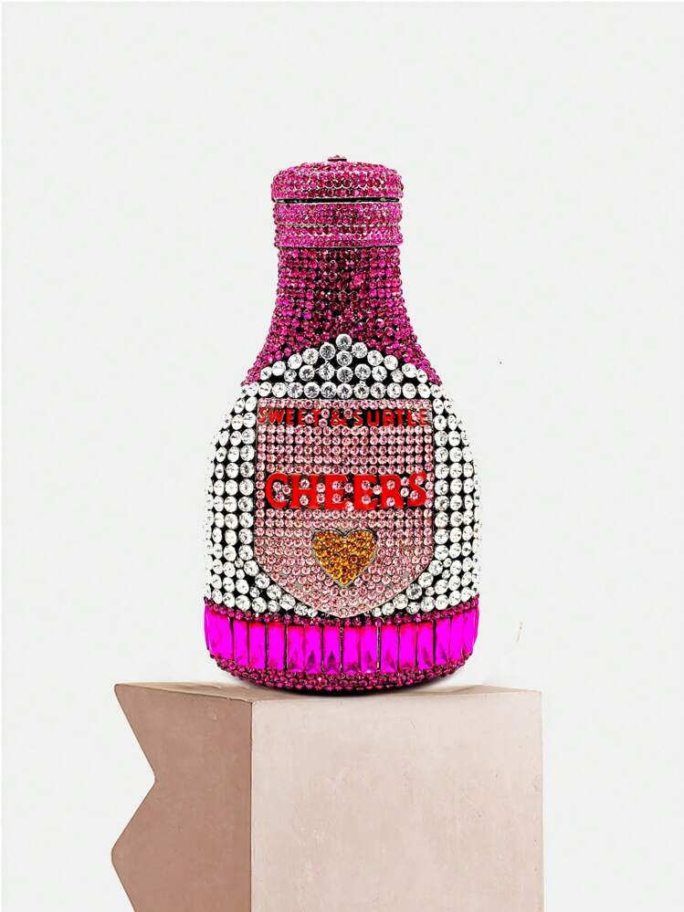 New Design!A Sparkling, Noble Champagne Bottle Dinner Bag,Glitter Bling,Shiny Glamorous,Elegant L... | SHEIN